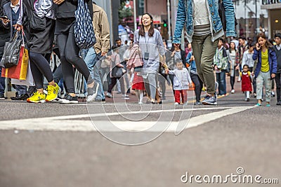 Causaway Bay people shopping Editorial Stock Photo