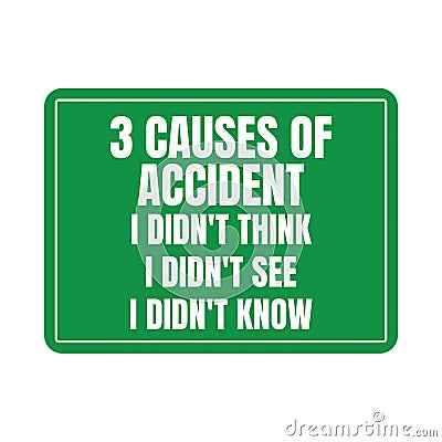 3 causes of accident symbol icon Cartoon Illustration