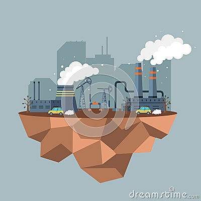 Causes of climate change. High levels of carbon dioxide CO2 in atmosphere. Industrial emissions Stock Photo