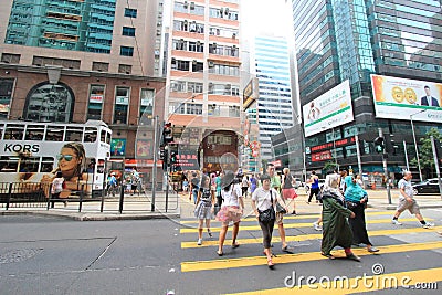 Urban, area, pedestrian, metropolitan, city, infrastructure, downtown, crossing, road, street, car, recreation, crowd, lane, metro Editorial Stock Photo