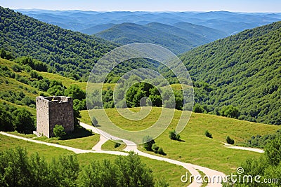 Causses in Les Cvennes are in France. Stock Photo
