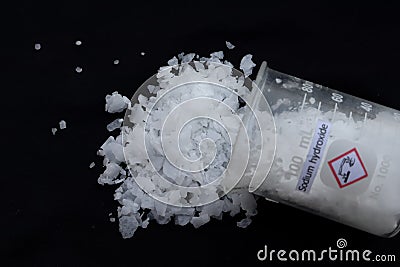 Caustic soda flake Stock Photo