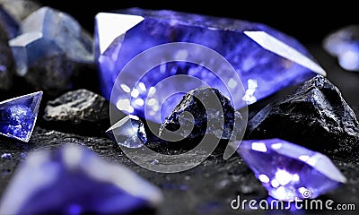 Caustics through tanzanite.jpg, Caustics through tanzanite Stock Photo