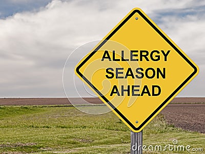 Caution - Allergy Season Ahead Stock Photo