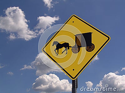 Caution Amish Stock Photo