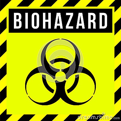 Caution biohazard sign, biological threat alert Vector Illustration