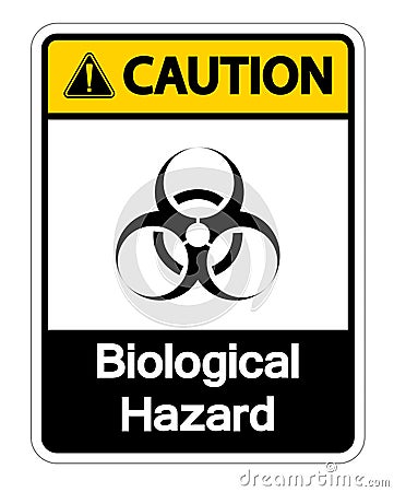 Caution Biological Hazard Symbol Sign Isolate On White Background,Vector Illustration Vector Illustration