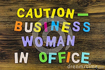 Caution business woman in office executive professional manager leadership Stock Photo