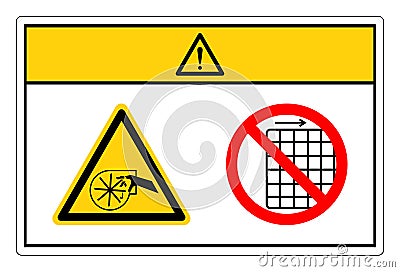 Caution Cutting of Fingers or Hand Rotating Blade Do Not Remove Guard Symbol Sign, Vector Illustration, Isolate On White Vector Illustration