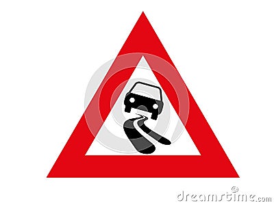 Caution - danger of slipping vector warning sign isolated Stock Photo