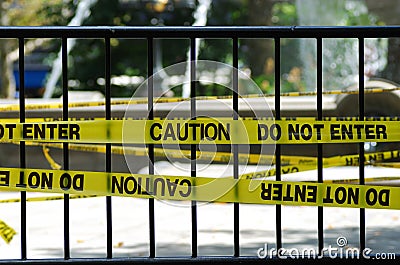 The Caution and Do Not Enter sign Stock Photo