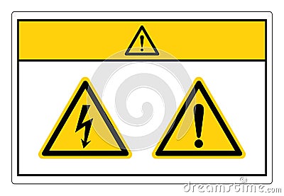 Caution Electric Shock Hazard Symbol Sign, Vector Illustration, Isolate On White Background Label. EPS10 Vector Illustration