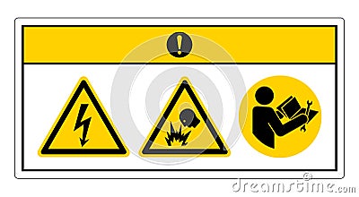 Caution Electric Shock Hazard Symbol Sign On White Background Vector Illustration