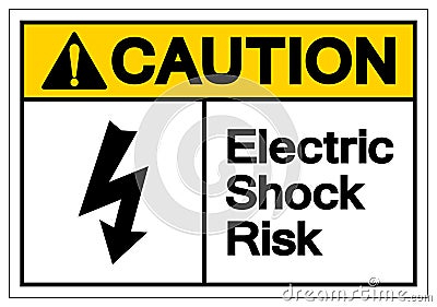 Caution Electric Shock Risk Symbol Sign, Vector Illustration, Isolate On White Background Label .EPS10 Vector Illustration