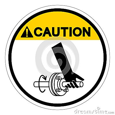 Caution Entanglement Of Hand Rotating Shaft Symbol Sign, Vector Illustration, Isolate On White Background Label .EPS10 Vector Illustration