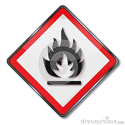 Caution fire and flammable Vector Illustration