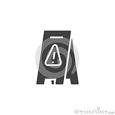 Caution floor sign board vector icon Vector Illustration