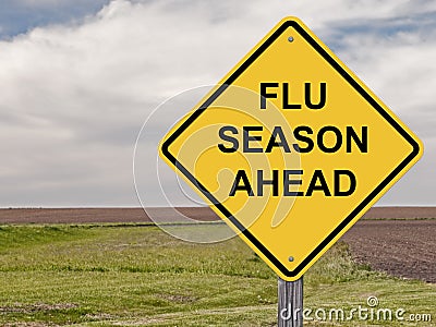 Caution - Flu Season Ahead Stock Photo