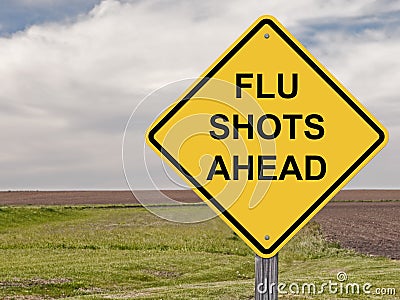 Caution - Flu Shots Ahead Stock Photo
