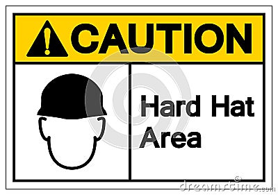 Caution Hard Hat Area Symbol Sign, Vector Illustration, Isolate On White Background Label. EPS10 Vector Illustration