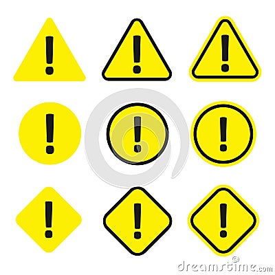 Caution icon set Vector Illustration
