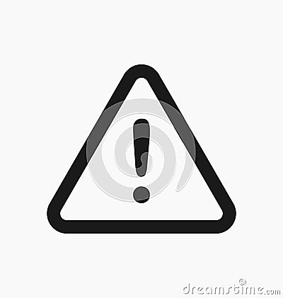 Caution icon / sign in flat style isolated. Warning symbol for y Vector Illustration