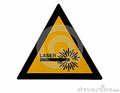 Caution, laser radiation hazard sign Stock Photo