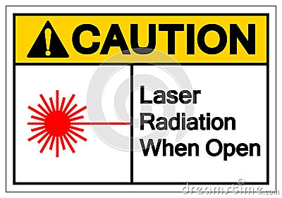 Caution Laser Radiation When Open Symbol Sign, Vector Illustration, Isolate On White Background Label .EPS10 Vector Illustration