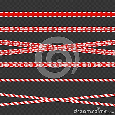 Caution lines isolated. Warning tapes. Danger signs. Vector Vector Illustration