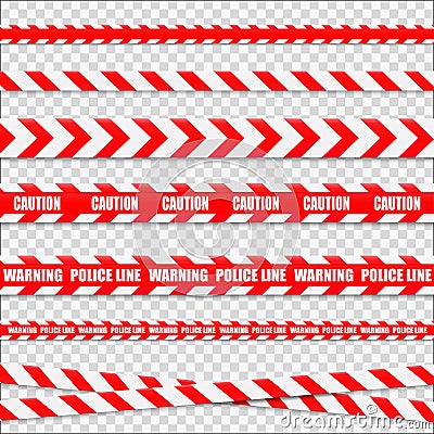 Caution lines isolated. Warning tapes. Danger signs. Vector Vector Illustration