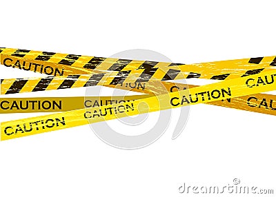 Caution lines isolated. Warning tapes. Danger signs. Vector illustration Vector Illustration