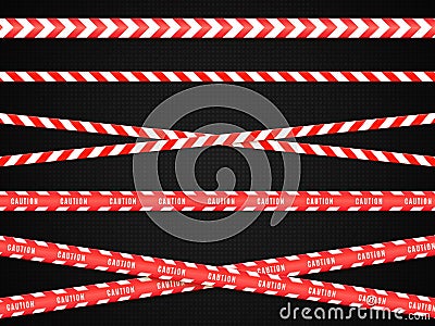Caution lines . Warning tapes. Danger signs. Vector Vector Illustration