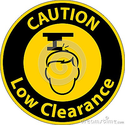 Caution Low Clearance Watch Your Head Sign Vector Illustration