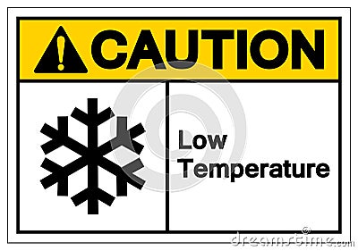 Caution Low Temperature Symbol Sign, Vector Illustration, Isolated On White Background Label .EPS10 Vector Illustration