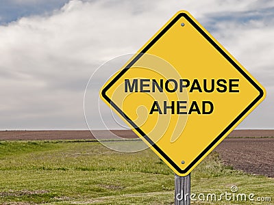 Caution - Menopause Ahead Stock Photo