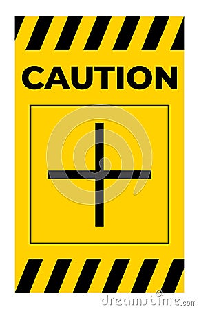 Caution Plus Positive Polarity Symbol Sign Vector Illustration