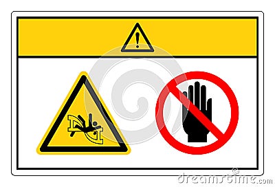 Caution Rotating Agitator Do Not Touch Symbol Sign, Vector Illustration, Isolate On White Background Label. EPS10 Vector Illustration