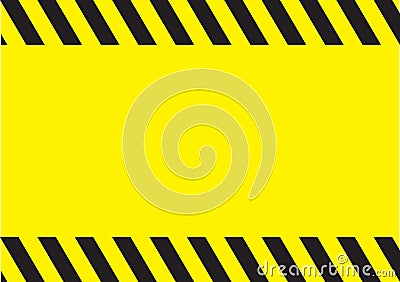 Caution safety banners. Black yellow striped. Blank warning background Vector Illustration
