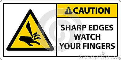 Caution Sharp Edges Watch Your Fingers On White Background Vector Illustration