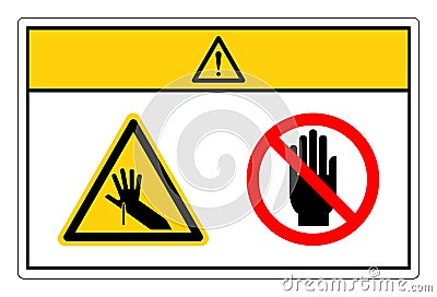 Caution Sharp Point Do Not Touch Symbol Sign, Vector Illustration, Isolate On White Background Label. EPS10 Vector Illustration