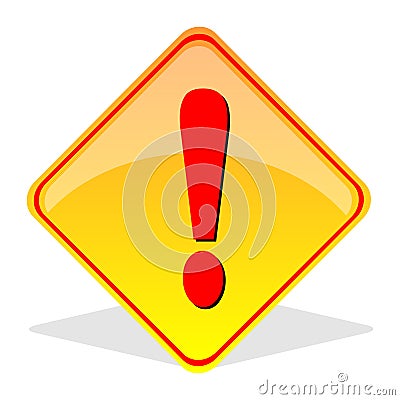 Caution Sign Cartoon Illustration