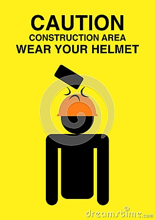 Caution sign for construction area Vector Illustration