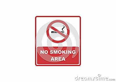 Caution sign No smoking area Vector Illustration