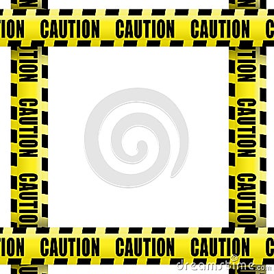 Caution tape frame Stock Photo