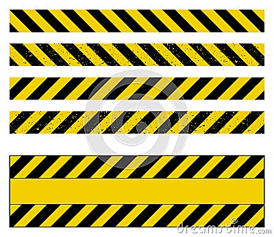 Caution tape grunge set vector design isolated on white Vector Illustration