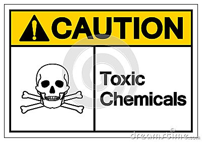 Caution Toxic Chemicals Symbol Sign, Vector Illustration, Isolate On White Background Label. EPS10 Vector Illustration