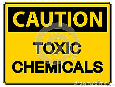 Caution Toxic Chemicals Symbol Sign On White Background Vector Illustration