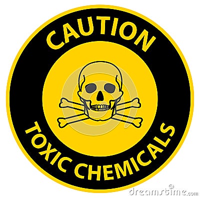 Caution Toxic Chemicals Symbol Sign On White Background Vector Illustration