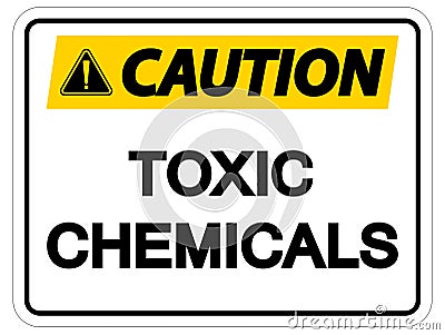 Caution Toxic Chemicals Symbol Sign On White Background Vector Illustration