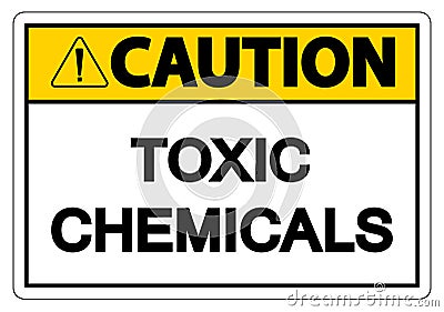 Caution Toxic Chemicals Symbol Sign On White Background Vector Illustration